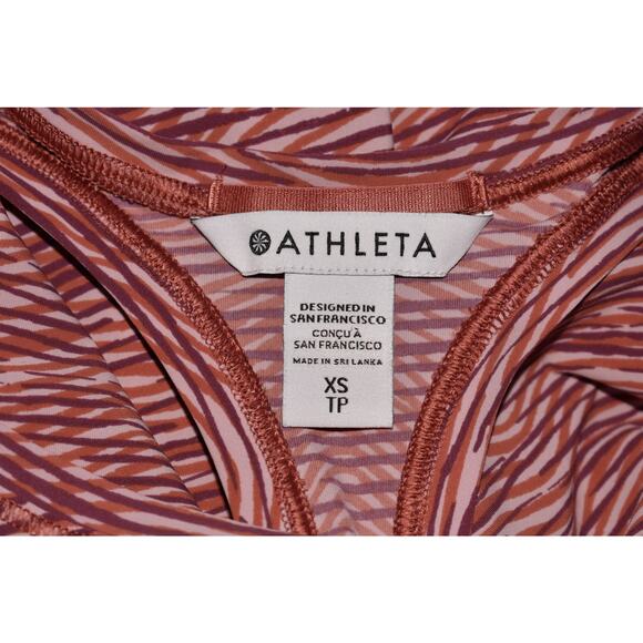 ATHLETA $49 Ultimate‎ Scoop Tank Red Print Racerback Sweat Wicking Stretch XS - Picture 3 of 3